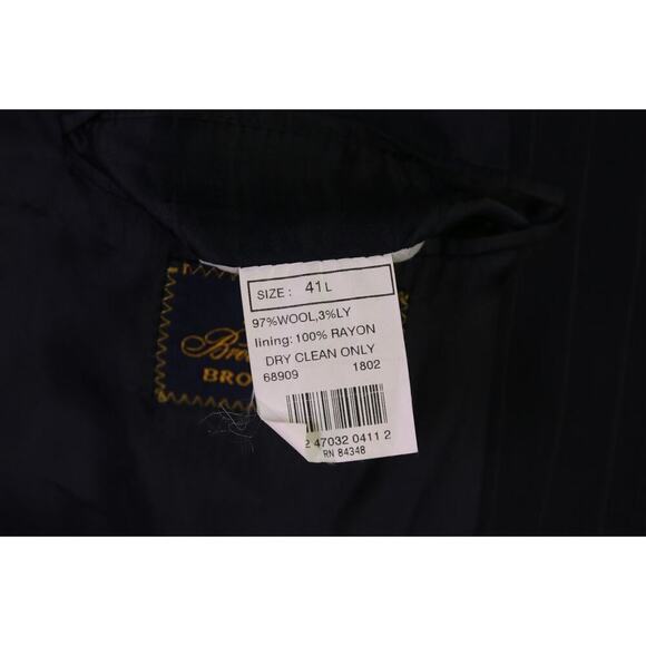 Brooks Brothers Navy Blue Chalkstripe 2-Btn Wool Stretch Suit 41L - Picture 8 of 9